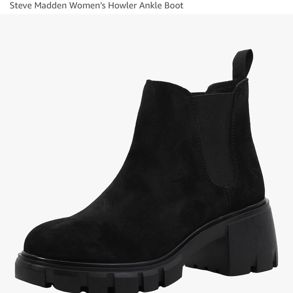 Steve Madden Women's Black Suede Ankle Boot